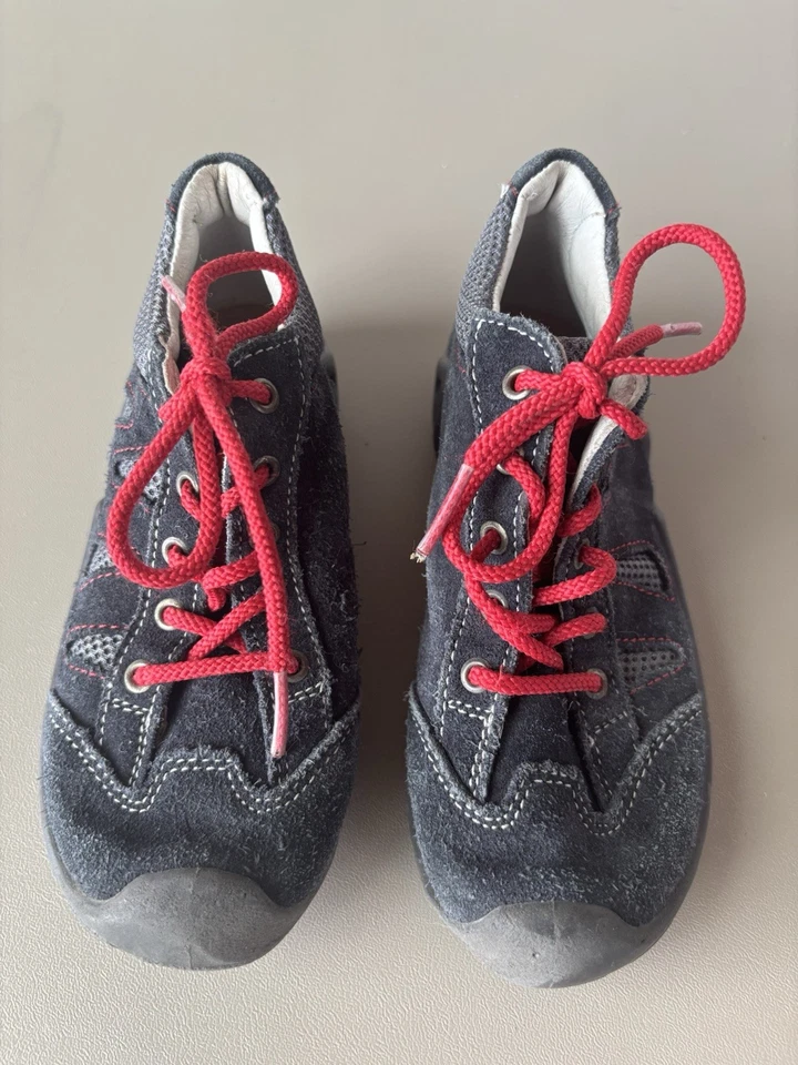 Pepino от Ricosta синий красный кожаный шнурует вверх повседневные туфли детей 26 / США 9,5 ребенка ясельного возраста - Изображение 2 из 4