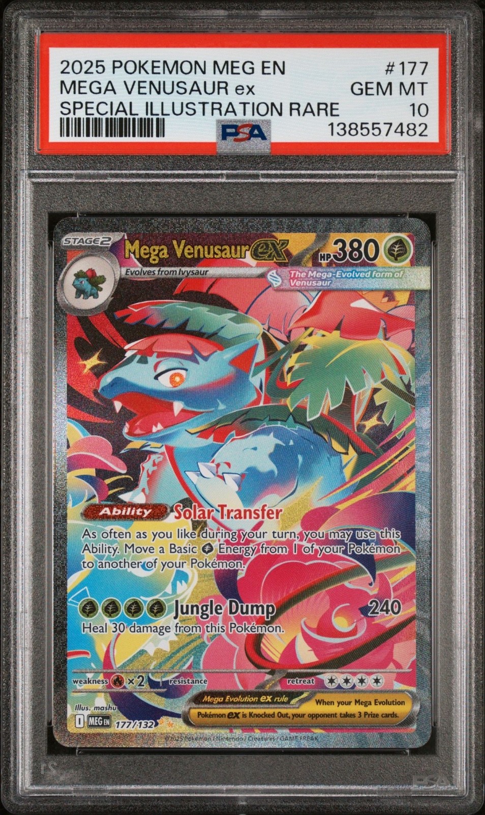 2025 Pokemon MEG En Mega Venusaur Ex Special Illustration Rare #177 PSA 10 Gem
