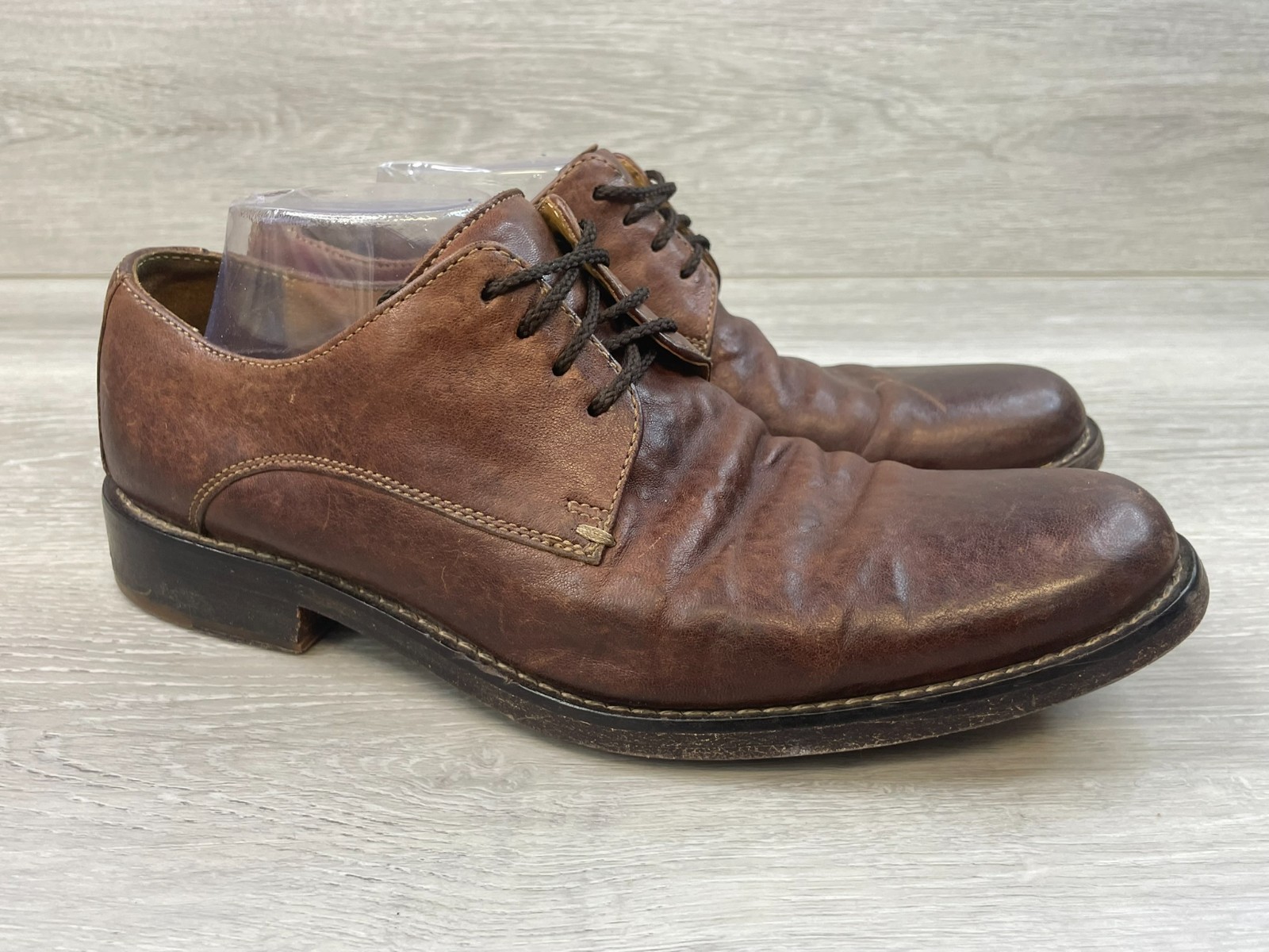 SAOLA Scarpe Cole Haan uomo 10 marroni derby eleganti pelle casual tacco a blocco punta mandorla