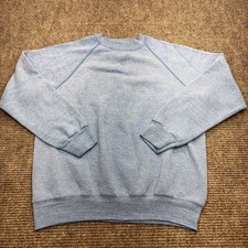 Vtg 80  s Lee Sturdy Sweats Blue Crewneck Sweatshirt Large Made in USA 50/50