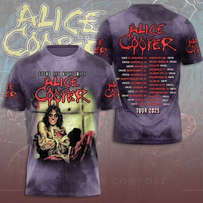 Alice Cooper Tour 2025 Too Close For Comfort Tour 3D Shirt S-5XL