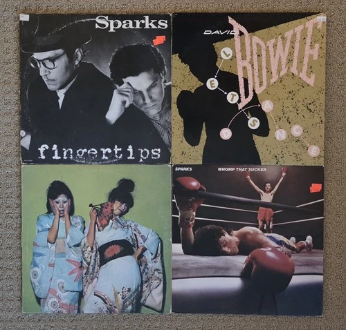 Lot of 4 Sparks David Bowie vinyl records Art Rock Pop Rock New Wave Synth Pop