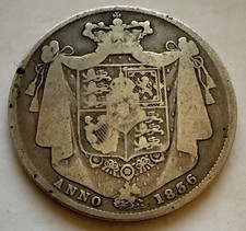 1836 William IV Silver Half Crown Coin + 1826 shilling