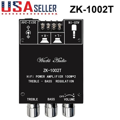 1Set Bluetooth 5.0 TPA3116 2 CH 2*100W Digital Audio Amplifiers Module ZK-1002T