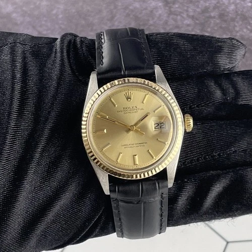 #23 Rolex 36mm Vintage Datejust Men's YG Steel Jubilee Gold Dial Watch 1601
