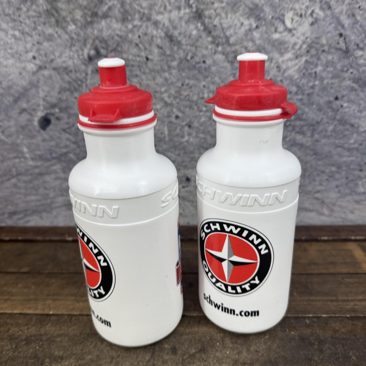 Vintage Schwinn N'Litened Water Bottle Set NOS White Red 1990s MTB