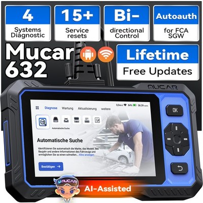 OBD2 Scanner, MUCAR 632 Elite AI-Assisted Bidirectional Scan Tool, 15+ Services