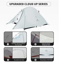 Naturehike Cloud-Up 2 Person Tent Lightweight Backpacking Tent with Footprint!
