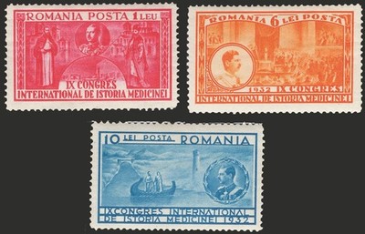 Rumänien 1932 Ärztekongress Nr. 446/48 Kat. 119  (**)