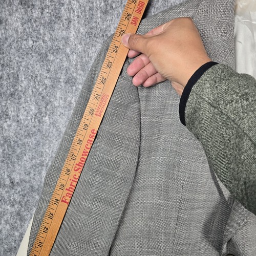 Hugo Boss Mens Gray Blazer US 40S Sport Coat Elbow Patches Linen Blend Weave - Picture 7 of 21