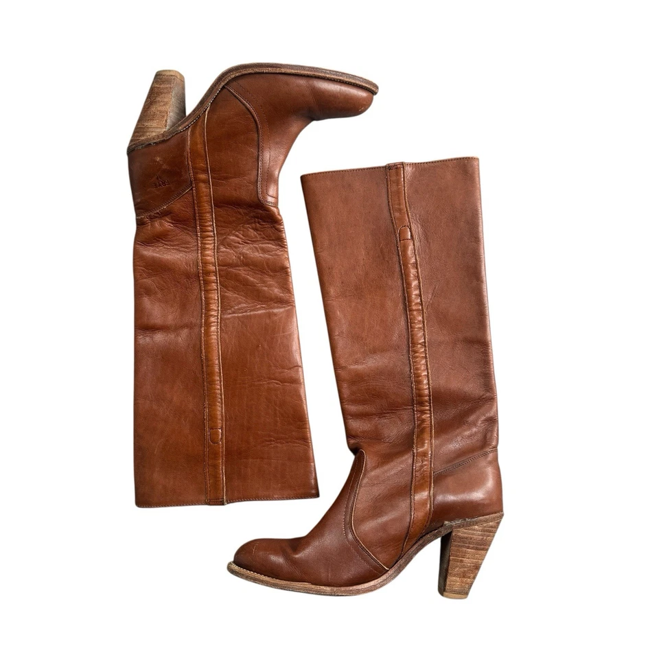 Botas Altas Frye Campus De Colección Cuero Marrón Whisky Talla 10 Hechas en EE. UU. Ver Fotos Foto 3 de 4