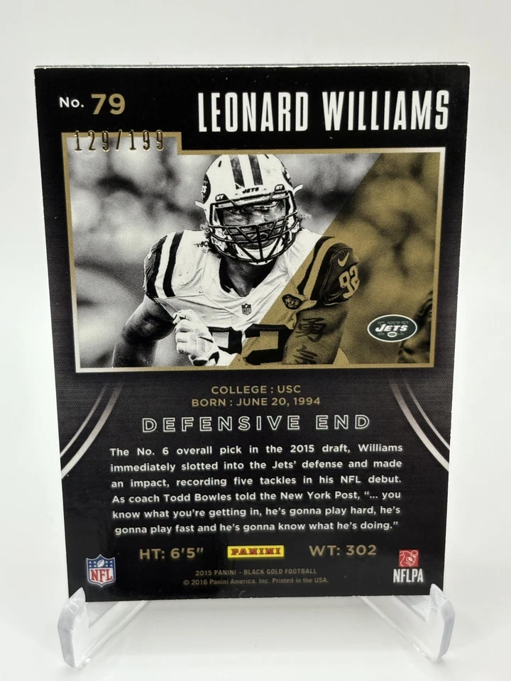 Leonard Williams 2015 Panini Black Gold #79 /199 (RC) - Image 2 of 2