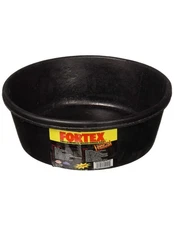 Fortex Rubber Stall Feeder 4 QT;Black  by Fortex