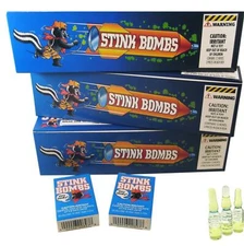 108 TOTAL Stink Bombs Glass Vials - GaG Prank Joke Set - wholesale