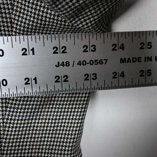 Jos A Bank 43R 44R Blue Houndstooth Silk Wool Mens Suit Blazer Jacket Sport Coat - Picture 7 of 12