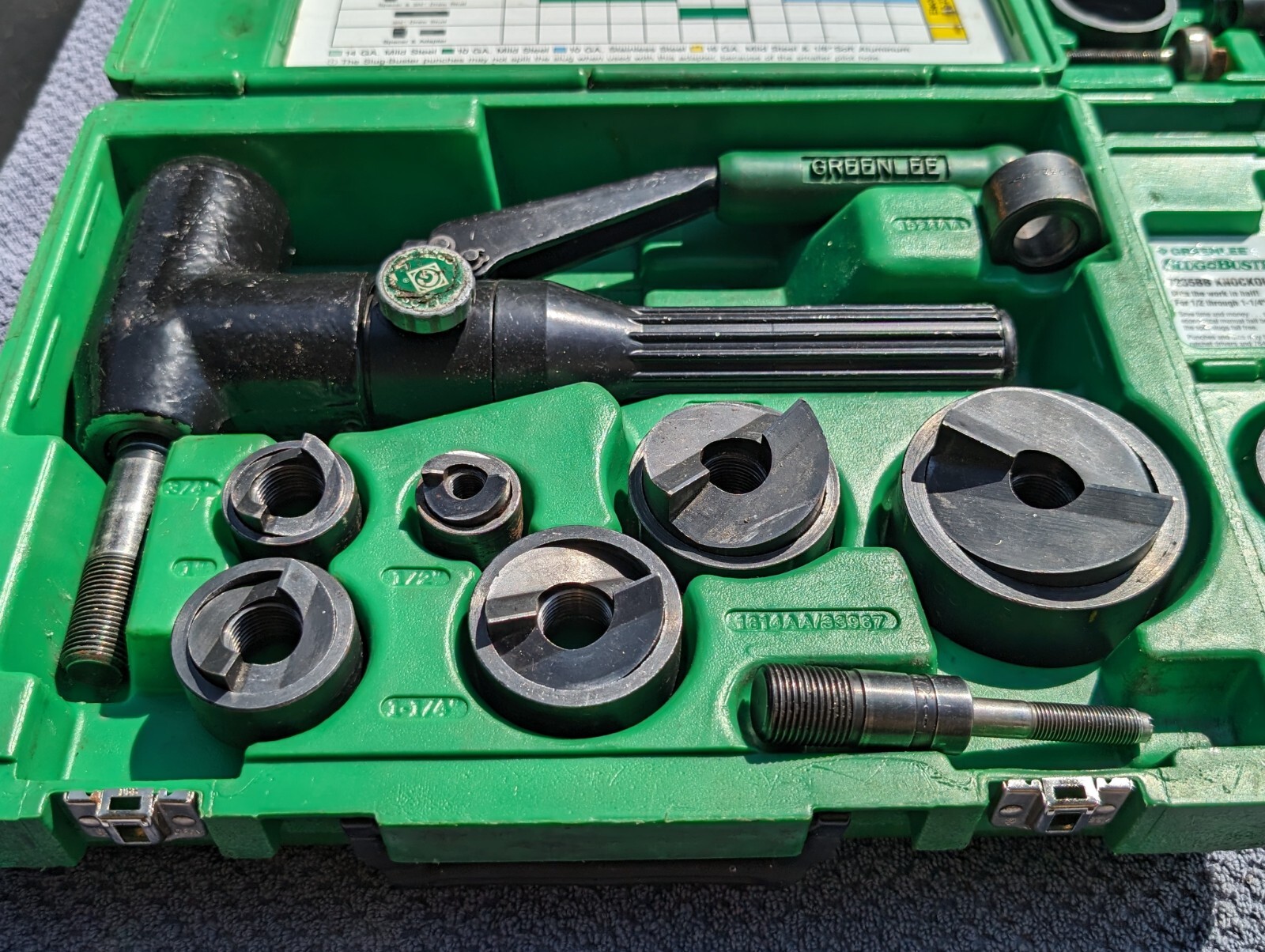 Greenlee Hydraulic Punch Driver & Knockout Punch Sets w/extras 7906SB