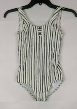Billabong Striped One Piece, Black/White, Girls 10