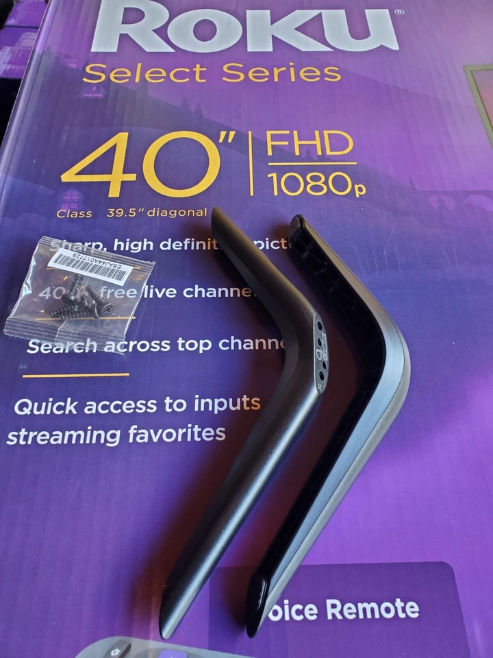 Roku 40" Smart TV Stand Legs Feet 40R3B5 NEW With Screws FAST FREE SHIPPING - Image 3 of 4