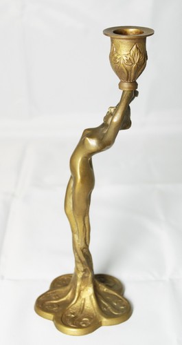 Jugendstil nackte Damenkerze - scheint Bronze zu sein - Bild 2 von 13