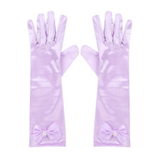 Satin Bow Pearl Long Gloves Elbow Length Princess Costume Dress Baby Girls KidOJ 