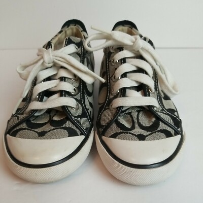 Coach Barrett Sneakers Black White C's Siqnature Print Low Top