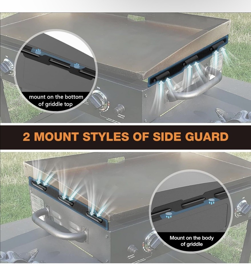 Black 36 inch Wind Guards for Blackstone For 36