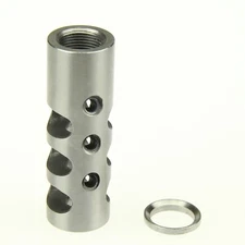 Stainless Steel .308 308 Full Size Muzzle Brake 5/8x24 TPI Pitch w/ Crush Washer