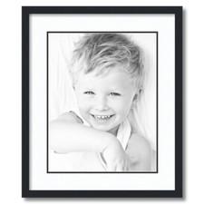 ArtToFrames Matted 18x22 Black Picture Frame with 2" Double Mat, 14x18 Opening