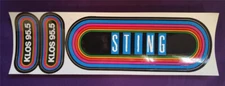 Sting Authentic KLOS 95.5 Vintage 80's Rainbow Bumper Sticker Set