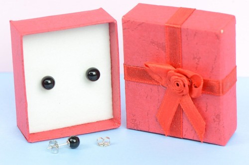 Sterling Silber 925 Schwarz Onyx Stein Handarbeit Ohrstecker 4-8mm - Bild 9 von 18