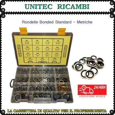 UNITEC Rondella bonded standard cassetta metriche scatola assortimento da 116pz