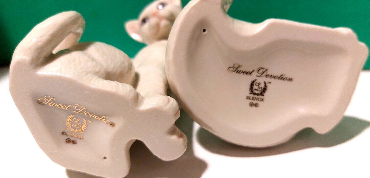 LENOX SWEET DEVOTION - 2 Kitty Cat Jeweled Kitten Sculpture set