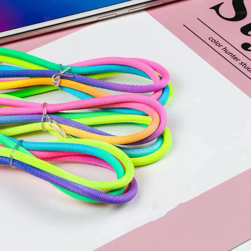 3 FT Rainbow Micro CHARGING CABLE FAST CHARGER FOR SAMSUNG NOTE S4 S5 S6 S7 EDGE - Image 2 of 2