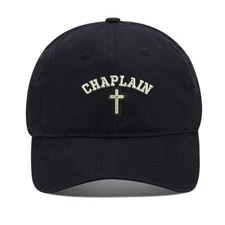 Christain Chaplain Cross Embroidery Baseball Cap Washed Cotton Embroidered Cap
