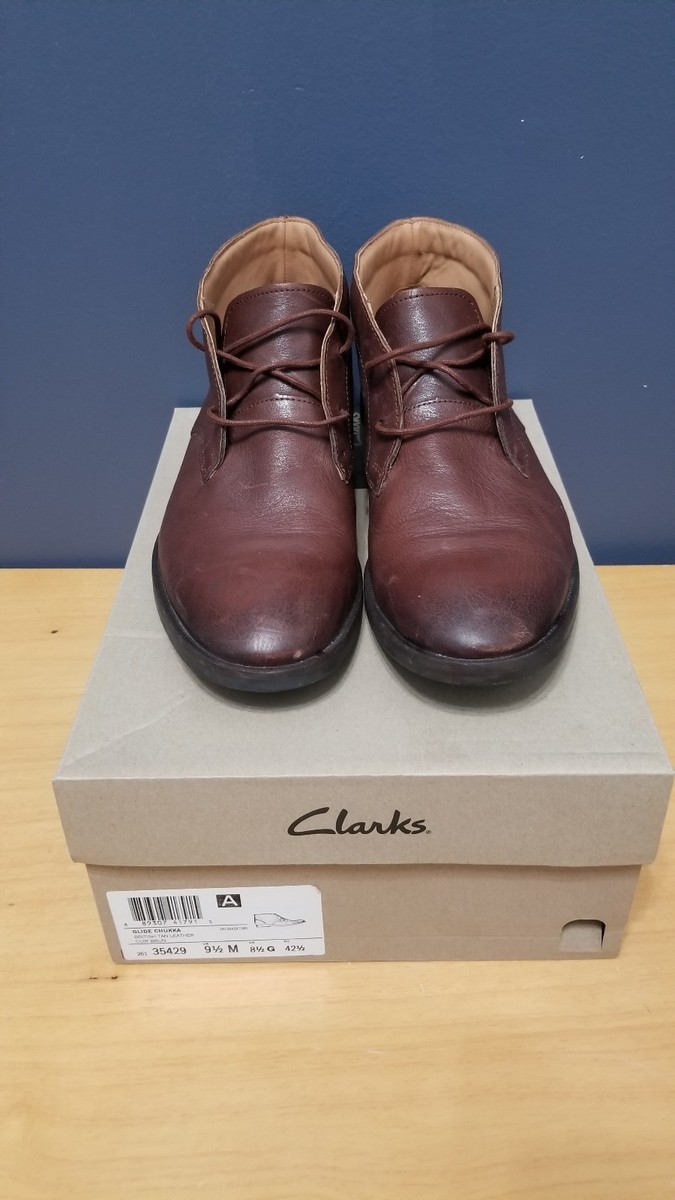 Clarks Men\'s 10 Glide Chukka British Tan Leather Clarks Glide Chukka - Mens Boots - British Tan Leather  main image 2