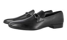 PRADA LOGO LOAFER DRESS SHOES 4D2823 BLACK LEATHER NEW US 13 EU 46 46,5