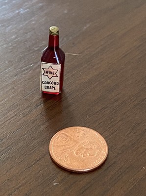 DollHouse Miniature Kosher Wine Bottle Jewish Passover Manischewitz Vintage