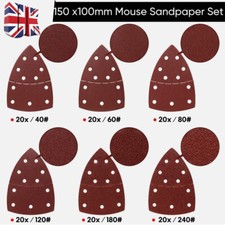 120x Mixed Mouse Sanding Sheets Palm Sander Pads Sandpaper For Black and Decker