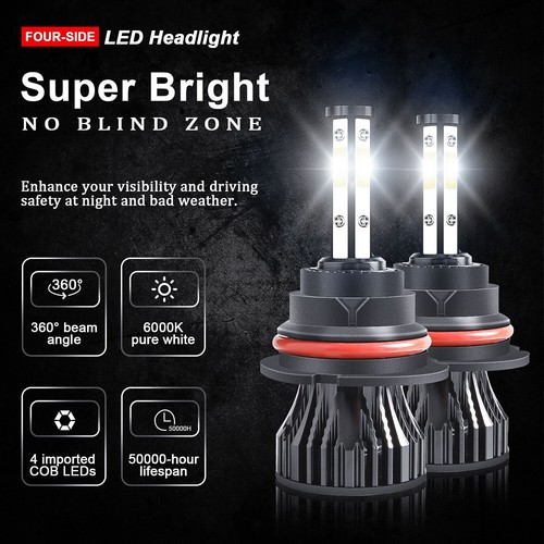 For Pontiac Grand Am 1999-2005 4x LED Headlight High/Low Beam + Fog Light Bulbs - Picture 3 of 14