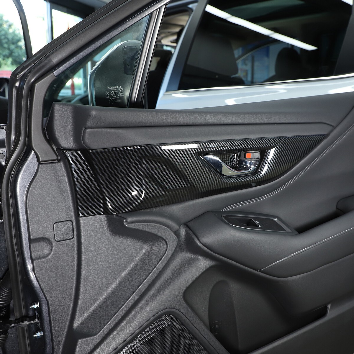 ZiWen Sport Style Carbon Fiber Print Door Handle Cover Trim for Subaru Forester XV Crosstrek Outback Legacy WRX (Carbon Fiber No Keyless Holes