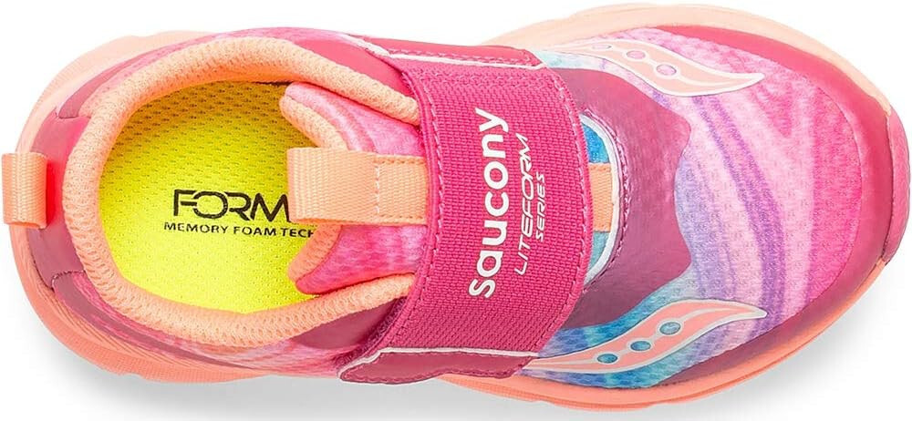 Saucony Liteform Sneaker Für Mädchen – Hellgrau, Größe 4.5 Wide US Toddler, Klettverschluss