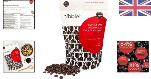 Rich 81% Cocoa Chocolate Chips from Madagascar - Vegan, Delight in Every Bite - Picture 2 of 10