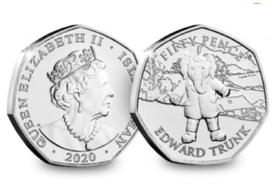 2020 ISLE OF MAN 50p COIN EDWARD TRUNK Rupert Bear Elephant