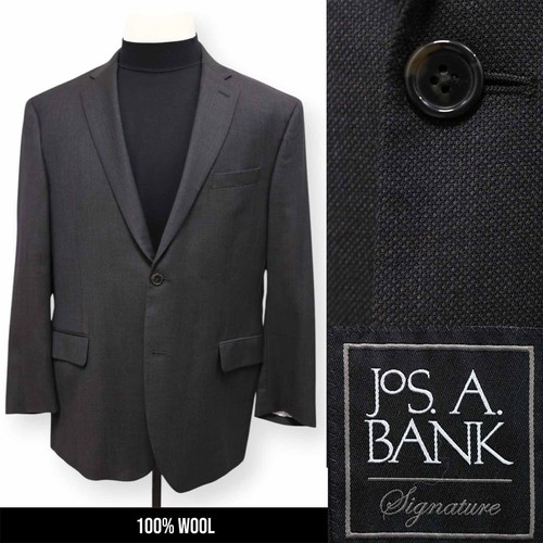 JOS A BANK SIGNATURE mens brown NAILHEAD WOOL sport coat suit jacket blazer 44 R