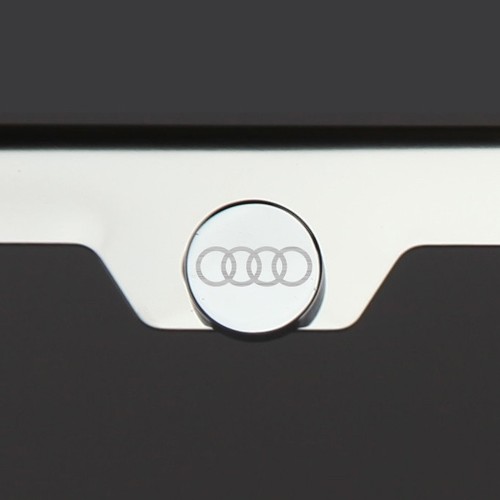 Mirror Chrome fit Audi Logo Laser Etched Stainless Steel License Plate Frame - Picture 3 of 6