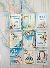 9 Beach Handmade Gift Tags Scrapbooking Junk Journals Crafts Planners Parties