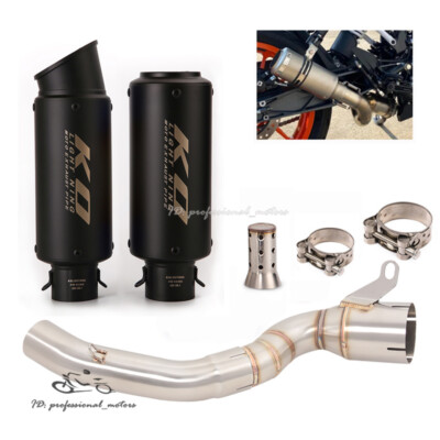 Slip on Black Muffler Tips Exhaust Mid Link Pipe Modified for DUKE 200 2020-2023