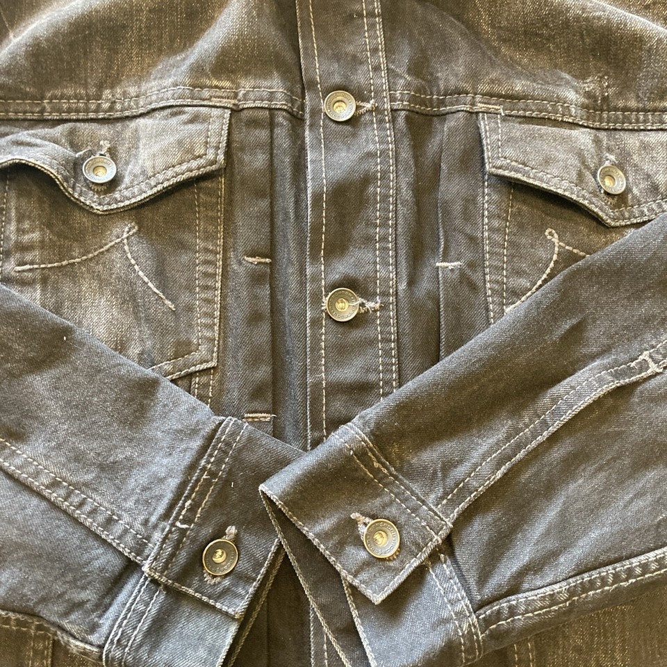 Men’s Black Denim Jacket 44 LXL eBay