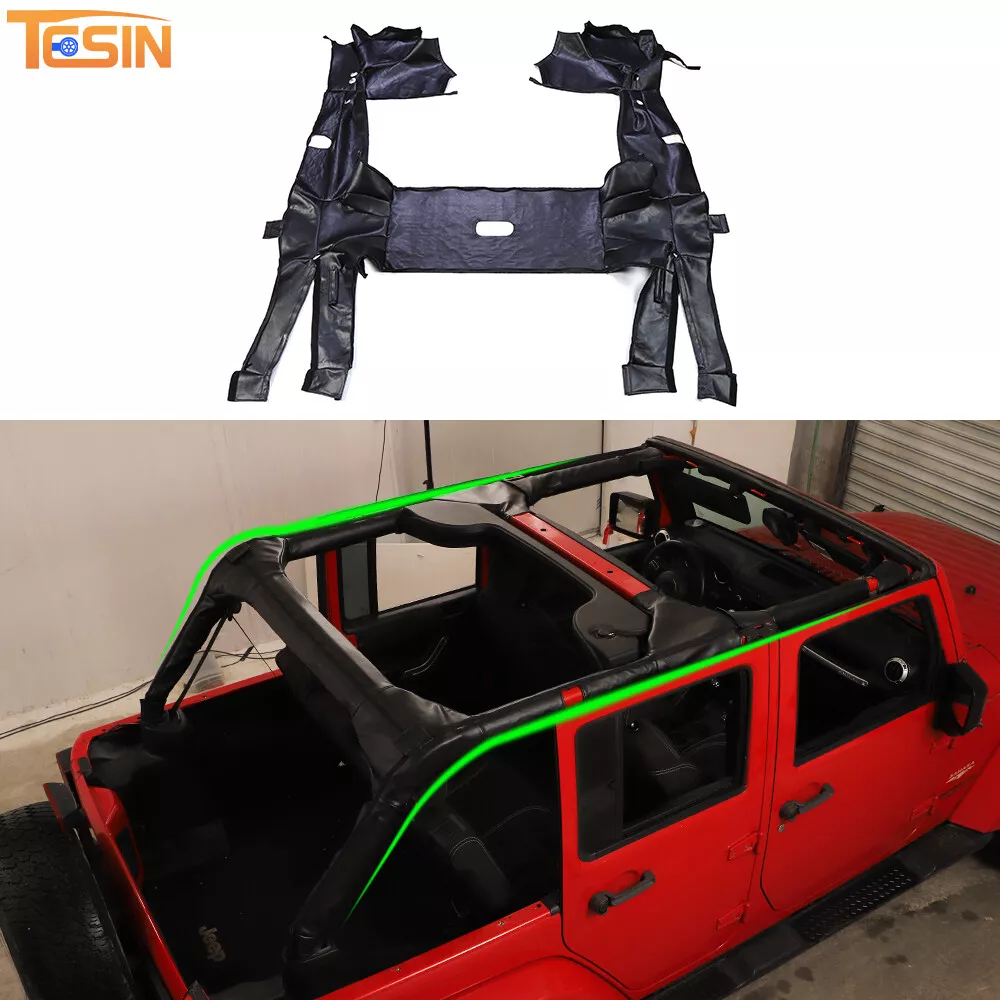 PU Leather Roll Bar Cover Full Padding Kit For 11+ Jeep Wrangler JK Accessories