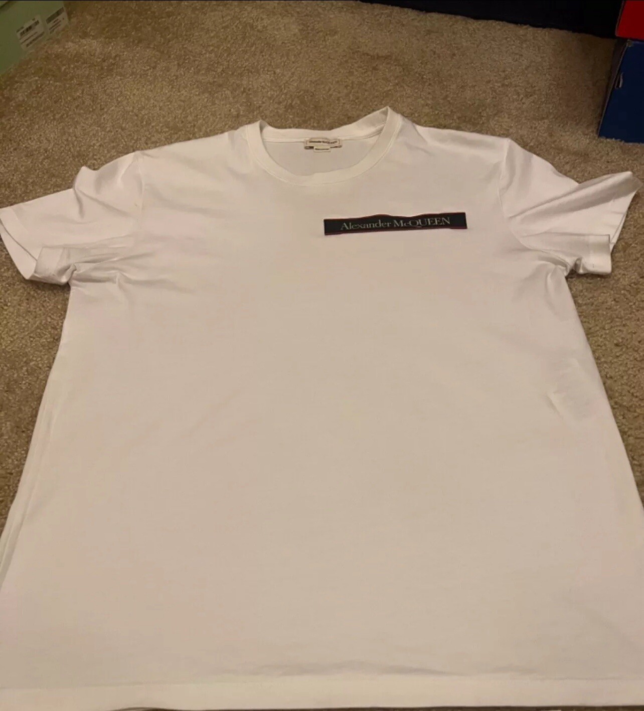 Authentic Alexander Mcqueen Logo patch Tshirt Siz… - image 1